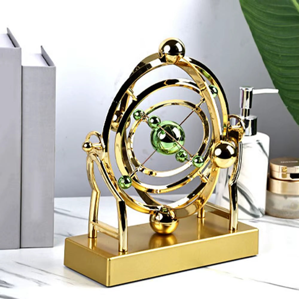 Celestial Orbit Pendulum Kinetic Art Sculpture - Perpetual Motion Model for Home and Office Decor