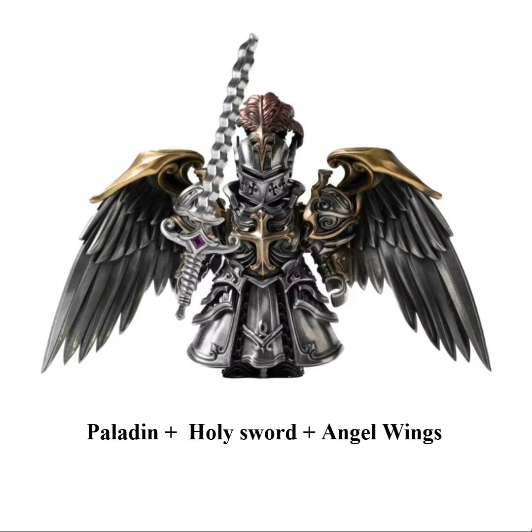 Paladin Figurine with Magnetic Detachable Ornaments - Elegant Crusader Desktop Decor and Copper Pendant Gift Souvenir
