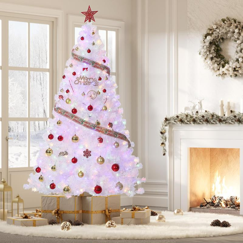 Transform Your Holidays with the GARVEE 7.5 Ft Pre-Lit Pencil Christmas Tree - 300 Warm White Lights, Auto-Hinged Expansion, and Durable Design Perfect for Any Space!