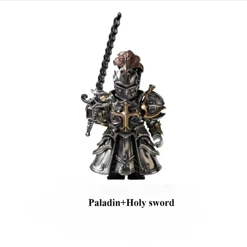 Paladin Figurine with Magnetic Detachable Ornaments - Elegant Crusader Desktop Decor and Copper Pendant Gift Souvenir
