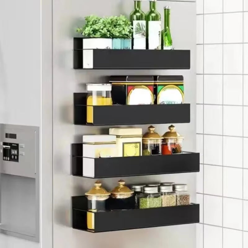 Set of 2 Magnetic Storage Shelves for Kitchen and Laundry Appliances - Versatile Side Hanging Storage Solution