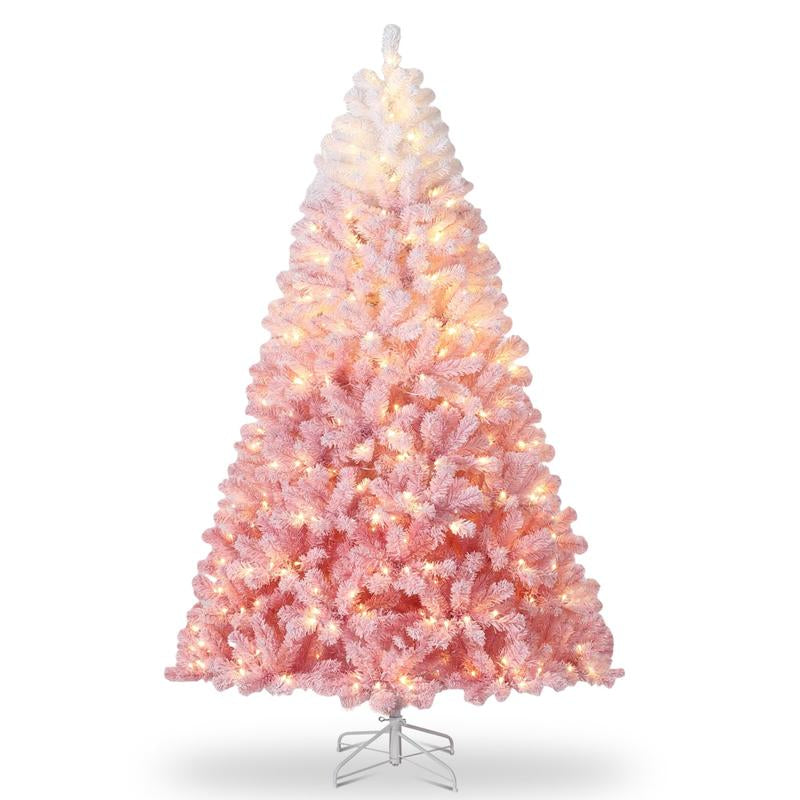 Transform Your Holidays with the GARVEE 7.5 Ft Pre-Lit Pencil Christmas Tree - 300 Warm White Lights, Auto-Hinged Expansion, and Durable Design Perfect for Any Space!