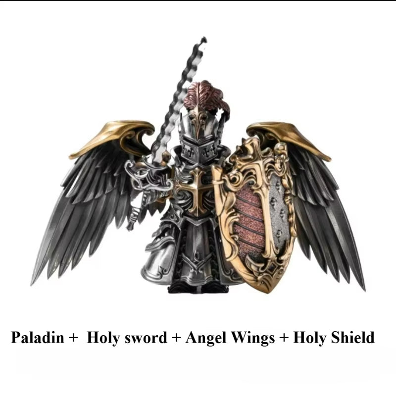 Paladin Figurine with Magnetic Detachable Ornaments - Elegant Crusader Desktop Decor and Copper Pendant Gift Souvenir