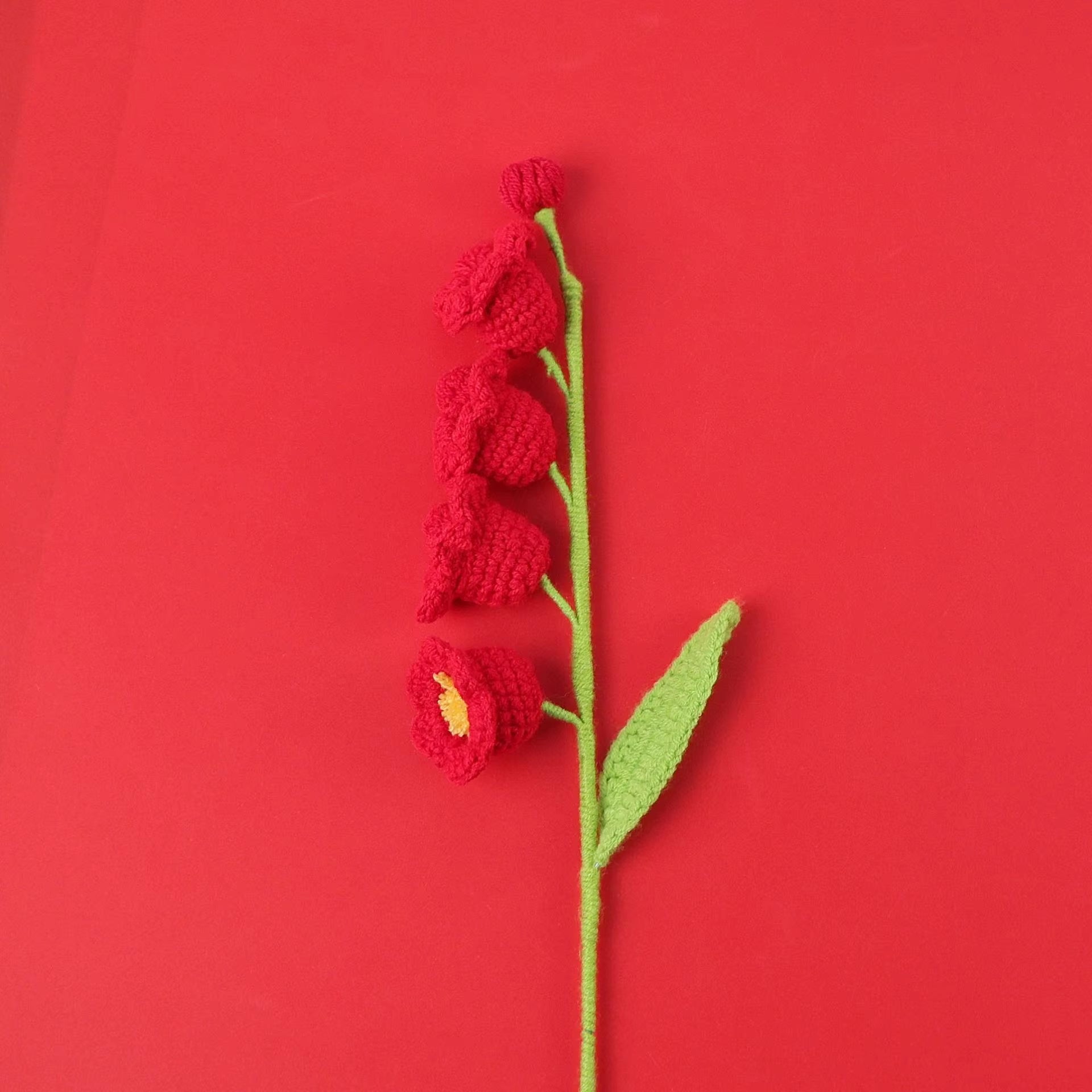 Handcrafted Crochet Bell Orchid and Knitted Potted Flowers for Elegant Desktop and Bookshelf Easter Decoration 2025