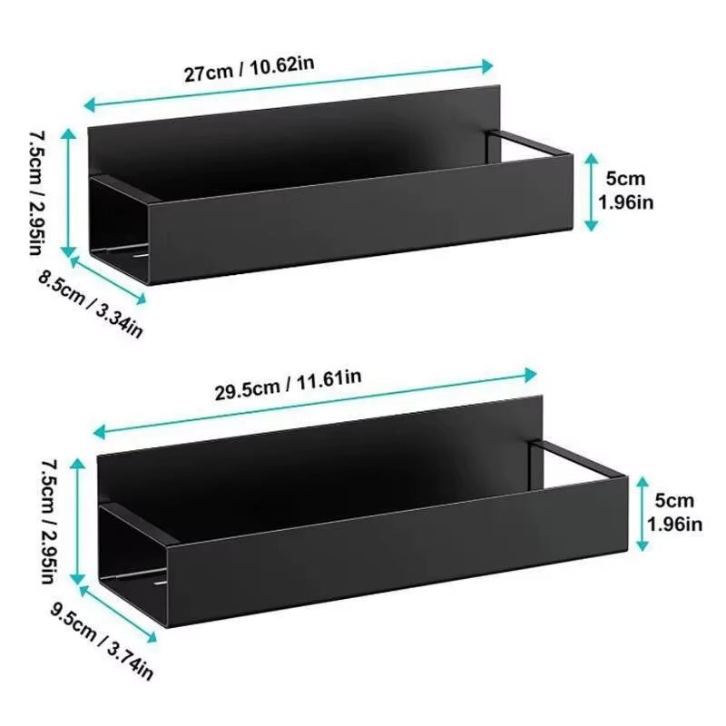 Set of 2 Magnetic Storage Shelves for Kitchen and Laundry Appliances - Versatile Side Hanging Storage Solution